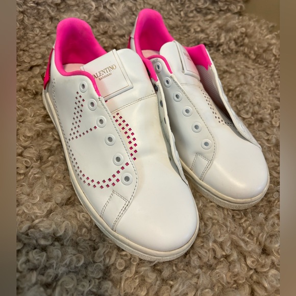 Valentino Garavani VLOGO sneaker - white & hot pink - size 35 - Picture 3 of 8